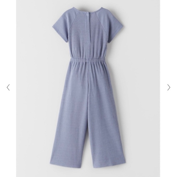 ZARA KIDS Blue Ribbed Short Sleeve Jumpsuit, Size 10 - Picture 2 of 8